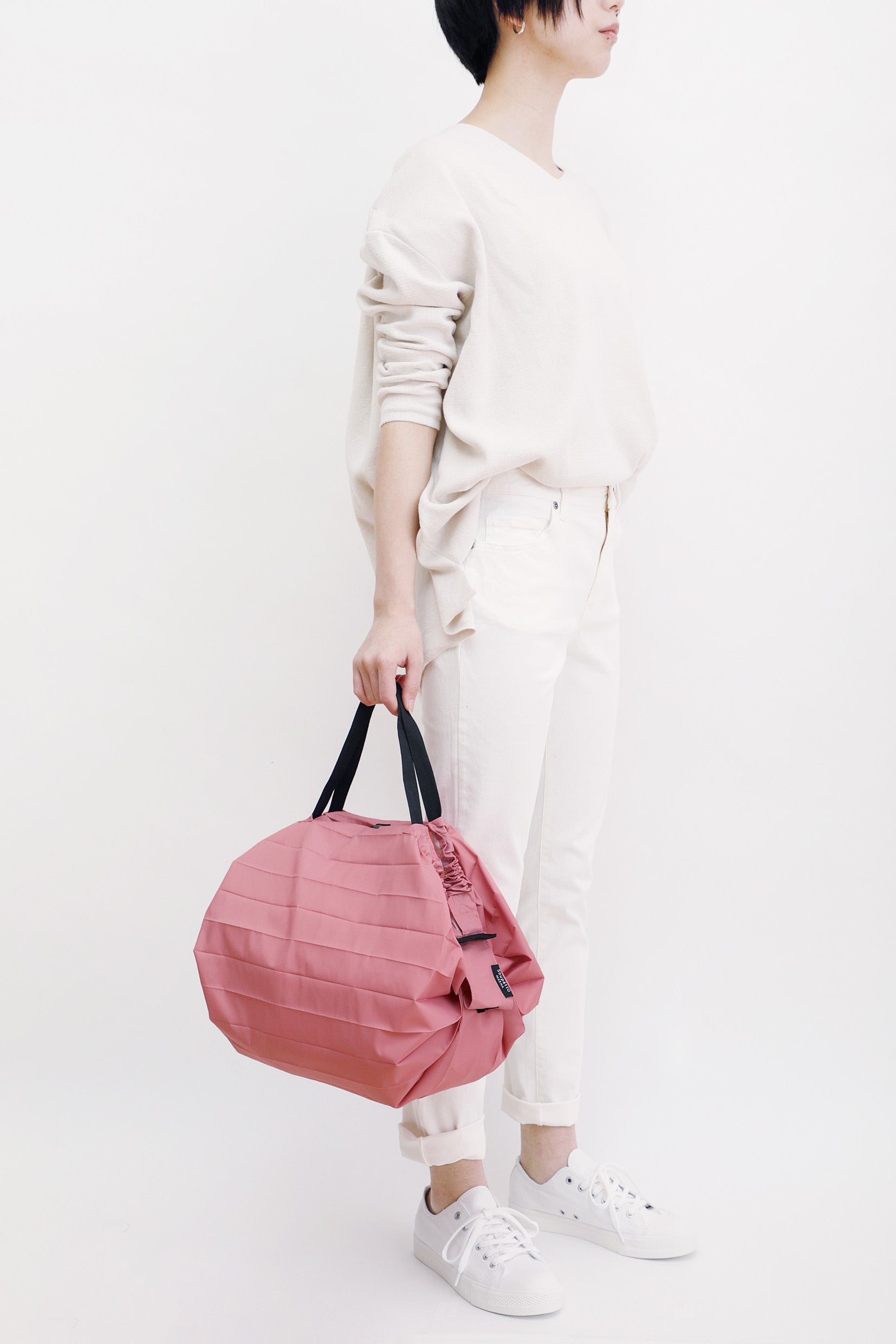 Sac Shopping Pliable Japonais Shupatto Taille M - 32x32 Cm, 15L, Léger, Rose Fantaisie